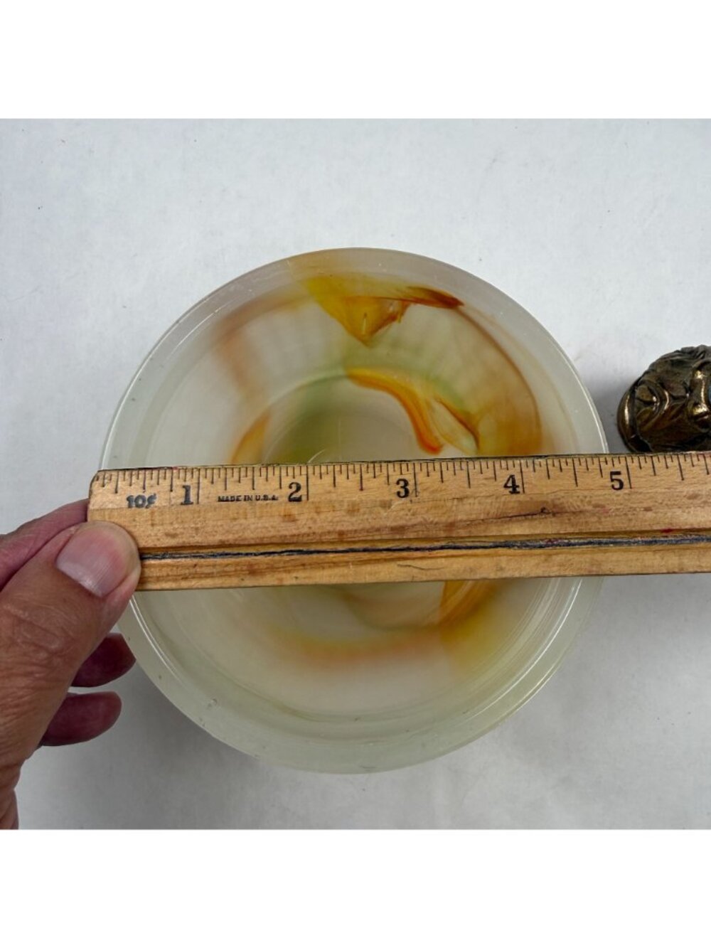 Vintage Floor Lamp Parts Cadmium Slag Glass Husk and Spacer - Picture 11 of 11